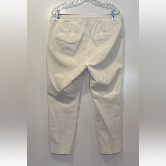 J. Crew White Martie Crop Pants Stretch Cotton Blend Women’s Size 12 (1261) - Picture 4 of 7